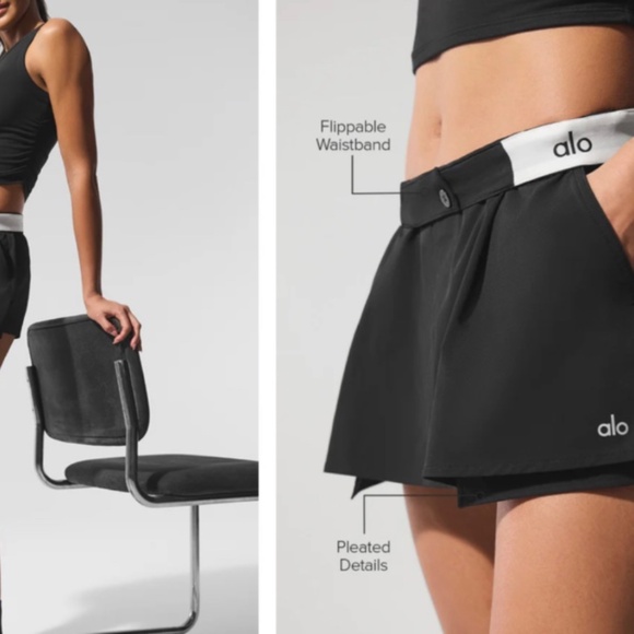 ALO Flip it Mini Skort - Black - Medium - Picture 7 of 9
